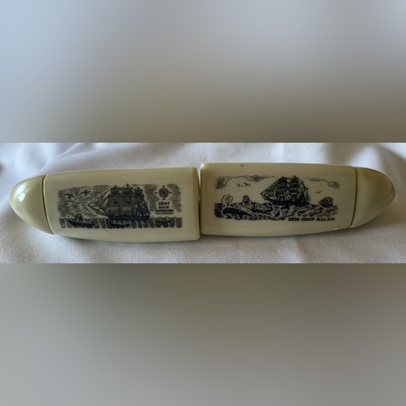 EUC Vintage Two (2) Avon Cologne Bottles 1847 1835 Ship Kathleen Salem Inscribed - Picture 2 of 5